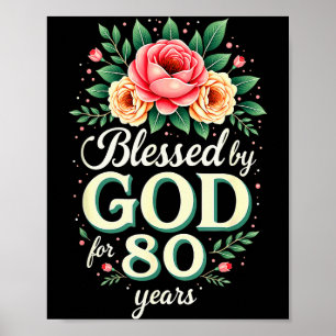 Poster Bendito Por Deus Por 80 Anos Religioso 80º Anivers