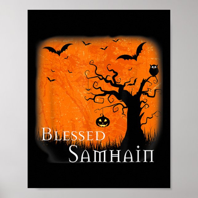 Poster Bendito Samhain Wiccan Celtic Pagan Halloween Witc (Frente)