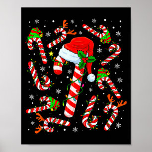 Poster Bengala de Natal Chapéu de Papai Noel Rena Natal D