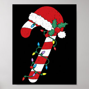 Poster Bengala de Natal Papai Noel Natal Crianças Infanti