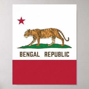 Poster Bengala República Tiger Flag Bengali Pride