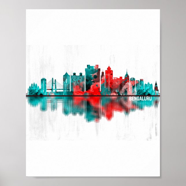 Poster Bengaluru Karnataka Skyline (Frente)