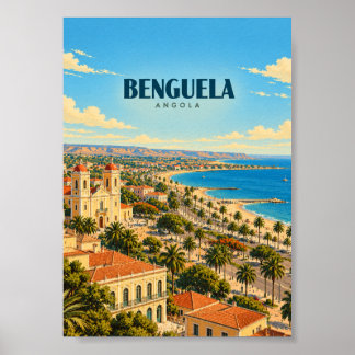 Poster Benguela Angola Arte de Viagem Vintage