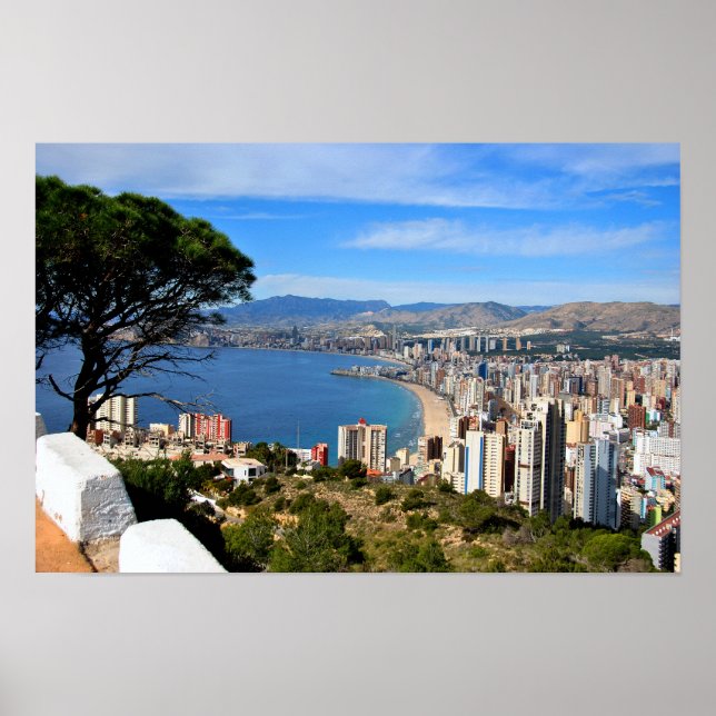 Poster Benidorm Skyline Cityscape Espanha Costa Blanca (Frente)