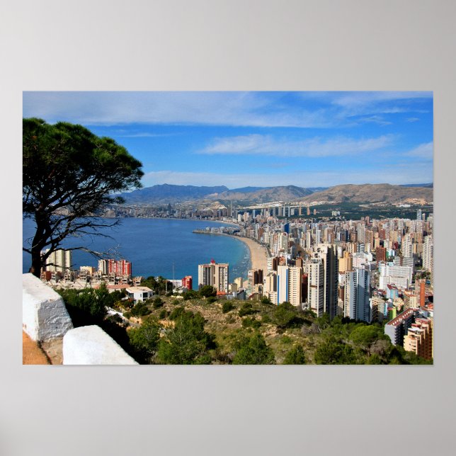 Poster Benidorm Skyline Cityscape Espanha Costa Blanca (Frente)