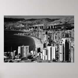 Poster Benidorm Skyline Cityscape Espanha Costa Blanca