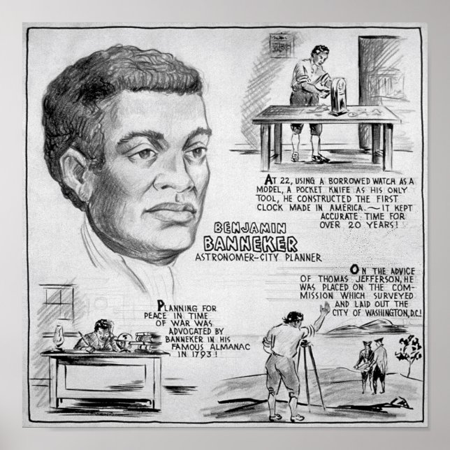 Poster Benjamin Banneker American Black Inventor (Frente)