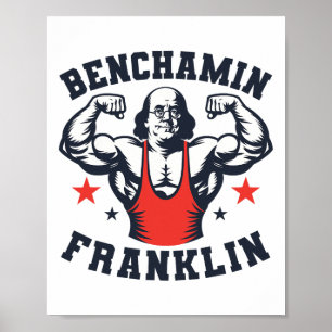Poster Benjamin Benchamin Franklin Supino Bodybuildi