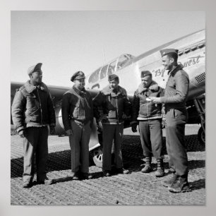 Poster Benjamin Davis e outros Airmen Tuskegee
