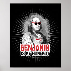 Pôster Benjamin Franklin é meu ficar em casa