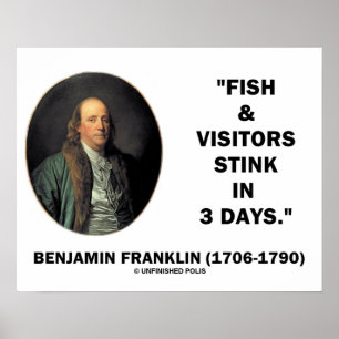 Pôster Benjamin Franklin Fish & Visitantes Fedem Em 3 Dia