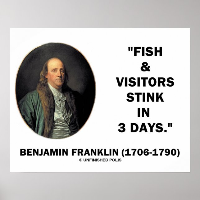 Pôster Benjamin Franklin Fish & Visitantes Fedem Em 3 Dia (Frente)