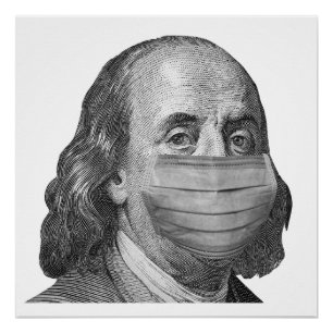 Pôster Benjamin Franklin na máscara