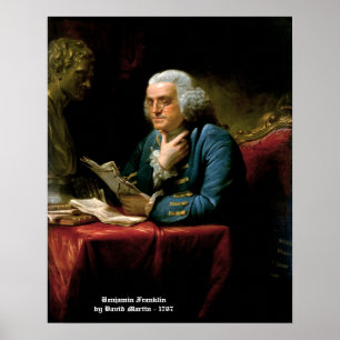 Poster Benjamin Franklin - pintura 1767 por David Martin