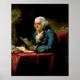 Pôster BENJAMIN FRANKLIN Retrato de David Martin Impress