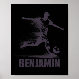 Poster Benjamin Futebol Meninos Nome Personalizado Benja
