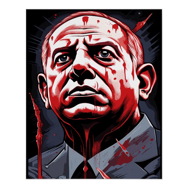 Pôster Benjamin Netanyahu Blood (Frente)