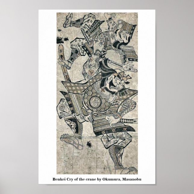 Poster Benkei Cry da grua por Okumura, Masanobu (Frente)