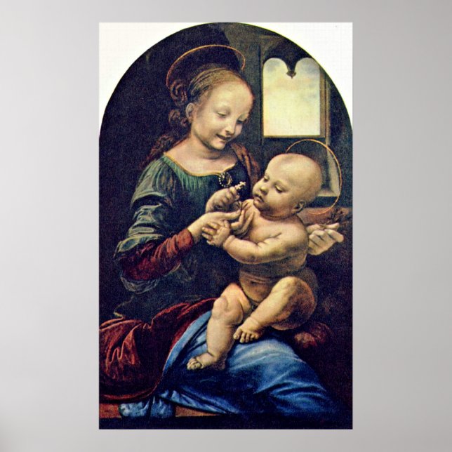 Poster Benois Madonna por Leonardo di ser Piero da Vinci (Frente)