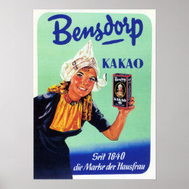Poster BENSDORP KAKAO Alemanha Vintage Bebida de chocolat
