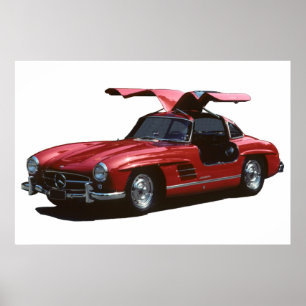 Poster Benz clássico SLR300 Gullwing de Mercedes
