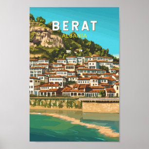 Poster Berat Albânia Viagem Art Vintage