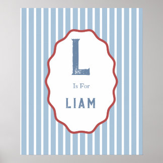 Poster Berçário Alfabetizado Vintage Personalizado, Nome