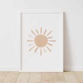 Poster Berçário Aquarela Sol