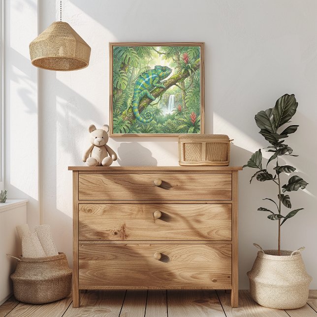 Poster Berçário da Mamãe Camaleão e Bebês (Criador carregado)