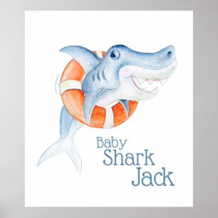 Poster Berçário de aquarelas de bebês com conservantes de