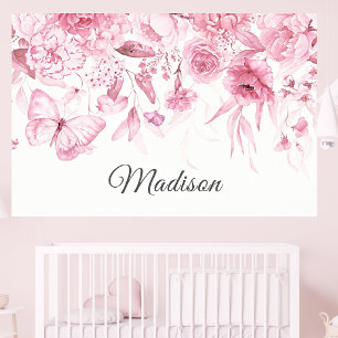 Poster Berçário de Bebê com Floral Vintage em Aquarela 18