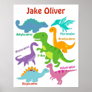 Poster Berçário de Dinossauros para Crianças Fofas