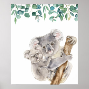Poster Berçário de Mãe e Bebê de Coala Australiano