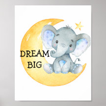 Berçário de Menino Sonho Grande Aquarela Elefante