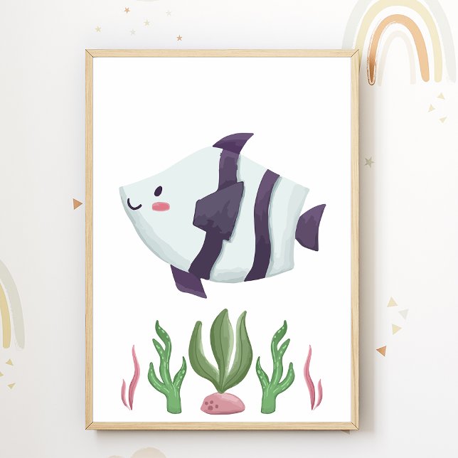 Pôster Berçário de Peixes Decoração de Sala de Cri (Criador carregado)