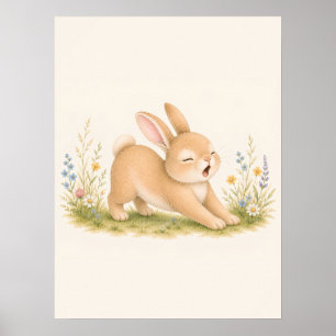 Poster Berçário do Coelhinho Esticado