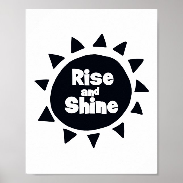 Poster Berçário do quarto Rise and Shine Scandi (Frente)