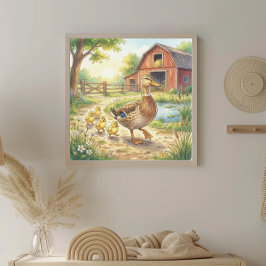 Poster Berçário Mamãe Pata e Patinhos