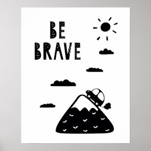 Poster Berçário moderno scandi seja corajoso