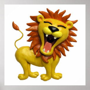 Pôster Berçário Safari Rugido de Leão Baby Shower