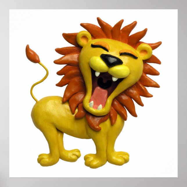 Pôster Berçário Safari Rugido de Leão Baby Shower (Frente)