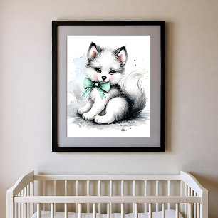 Poster Berçário Toque de Cor Animais da Floresta Lobo