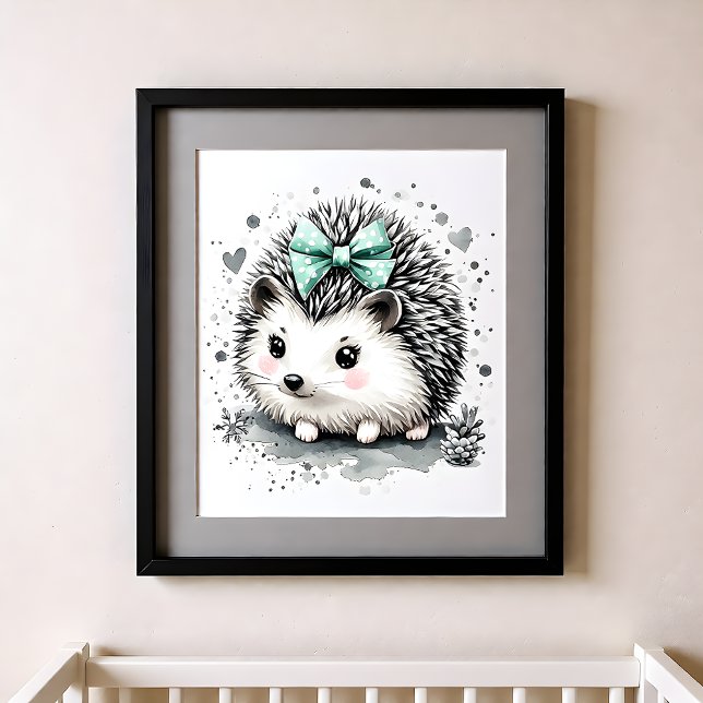 Poster Berçário Toque de Cor Animais da Floresta Ouriço-c (Criador carregado)