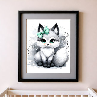 Poster Berçário Toque de Cor Animais da Floresta Raposa