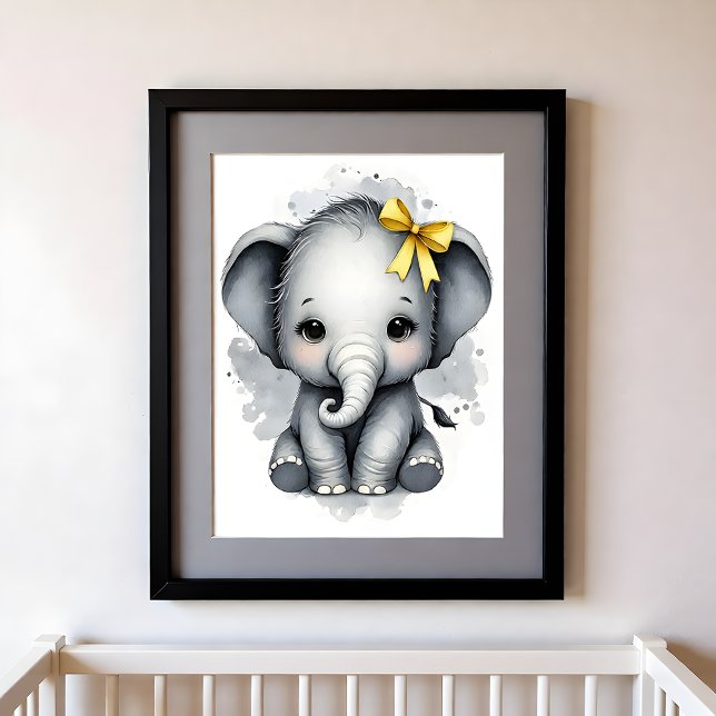 Poster Berçário Toque de Cor Animais da Selva Elefante (Criador carregado)