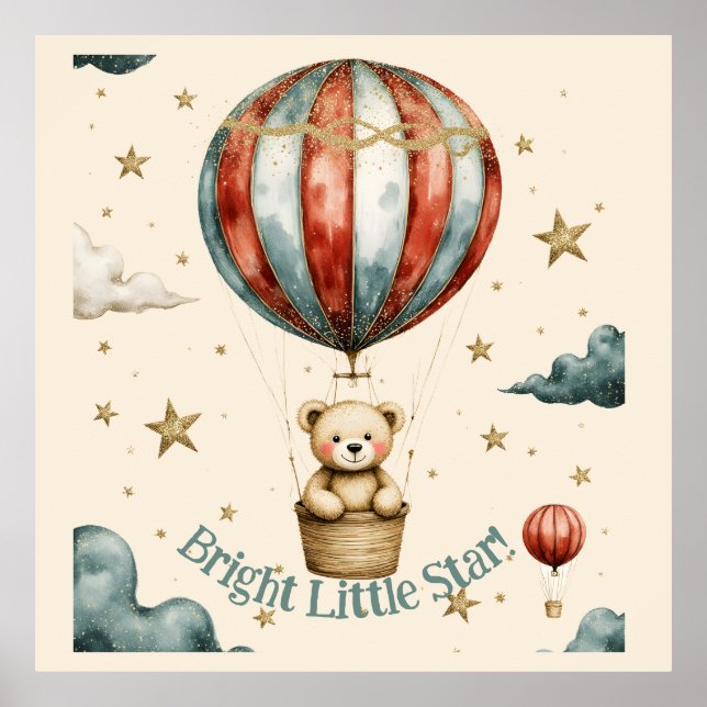 Poster Berçário Urso Teddy Fofo  (Frente)