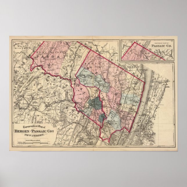 Pôster Bergen, Cos Passaico, NJ (Frente)