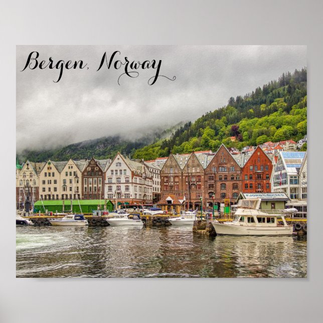 Poster Bergen Norway Viagem Photo (Frente)