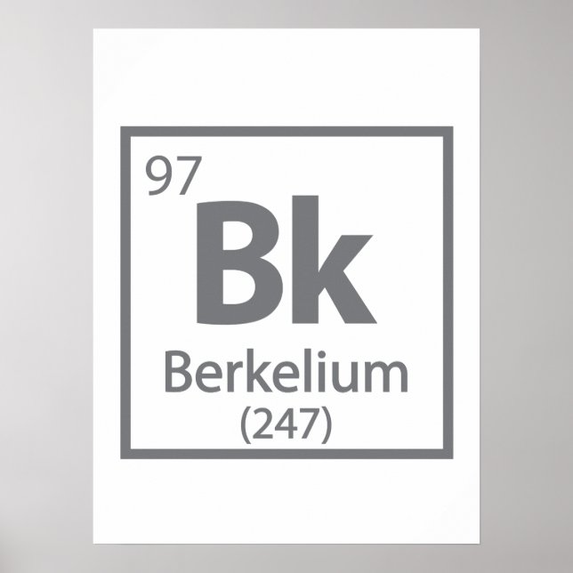 Poster Berkelium - Berkeley Science Periodic Table (Frente)