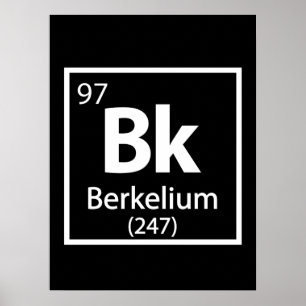 Poster Berkelium - Mesa periódica da ciência de Berkele